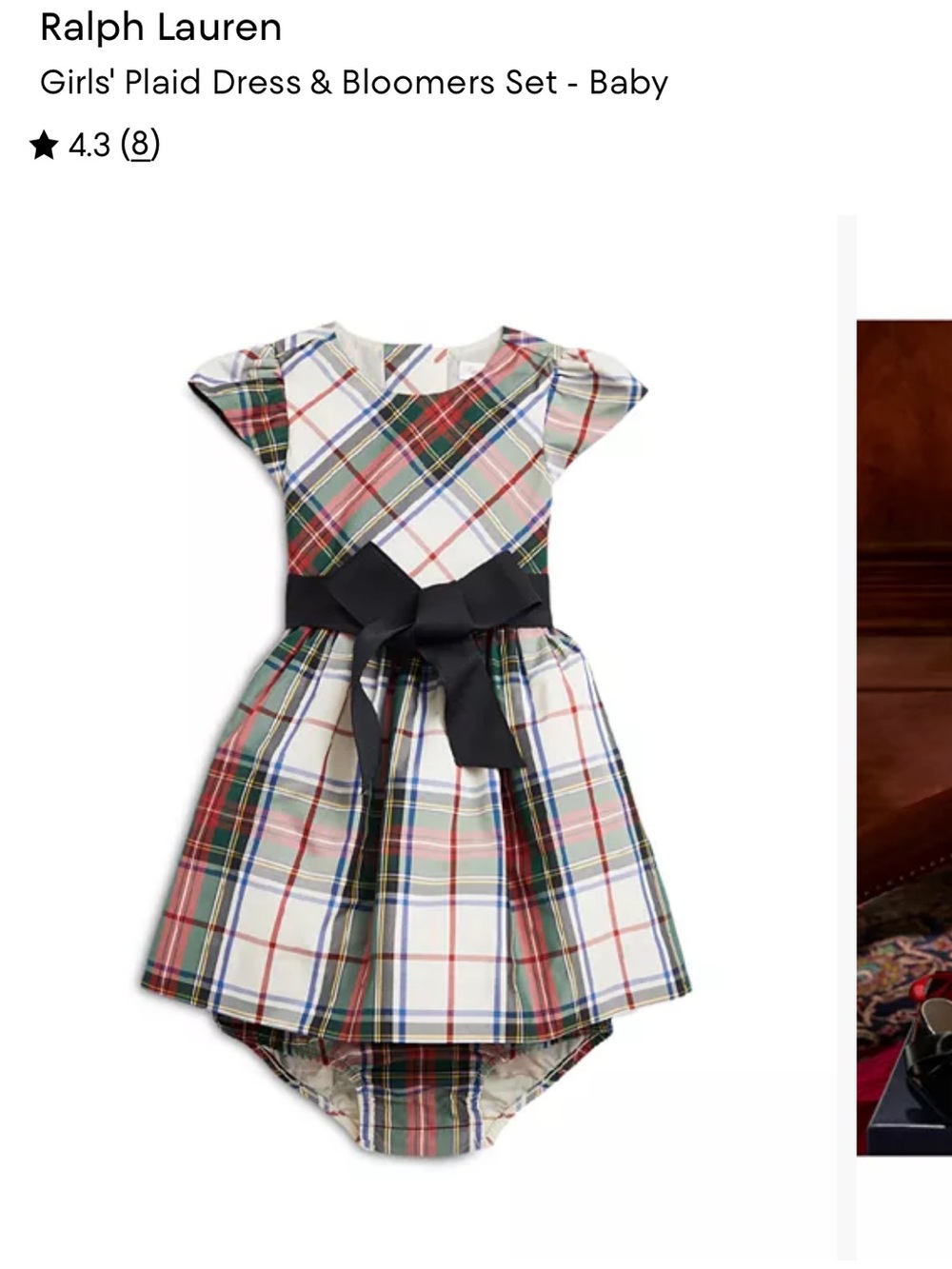 Ralph Lauren Plaid Dress 9 months